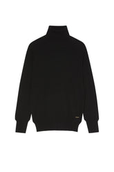 Turtle Neck Seamless Sweater In Wool Cashmere blend