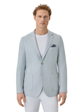 Unstructured Herringbone Blazer With Patch Pockets In Linen