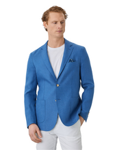Unstructured Hopsack Blazer With Patch Pockets In Linen
