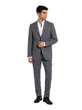 Slim fit business pinstripe suit