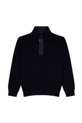 Bio Viscose half zip sweater with Typhoon details