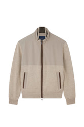 Hybrid jacket in wool and cashmere with Suede and Typhoon Stretch details