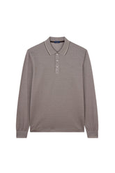 Two tone pique cotton polo shirt with Shark Fin embroidery