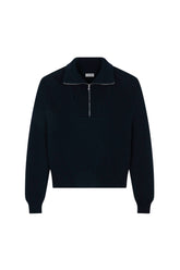 Merino Extrafine wool half zip sweater