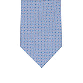 3-fold Tie in Silk with Linked Pattern in Light Blue and Pink - MO9962
