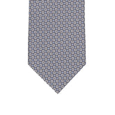 3-fold Tie in Silk Geometric Pattern Gray-M49115