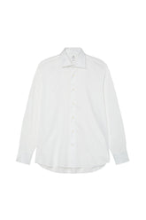 Regular Fit Twill Formal Shirt With Oxford Collar And Double Cuff