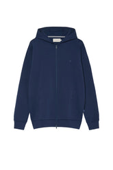Cotton Fleece Zip Hoodie With Chest Logo Print