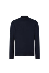 Blue ultra fine 120s wool turtleneck