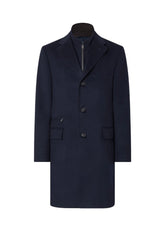Navy blue wool beaver coat