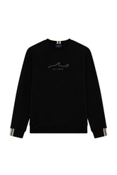 Cotton sweatshirt with Active Fleece and embroidered Shark