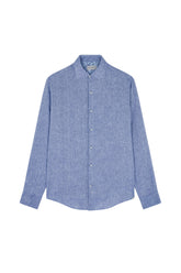 Camicia in lino con dettagli stampati