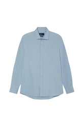 Slim Fit Soft Cotton Twill Shirt With Garment-Dyed Finish