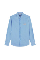 Cotton poplin shirt with emblem on chest