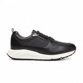 Black nylon and nappa leather running shoes