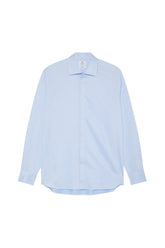 Regular Fit Twill Formal Shirt With Oxford Collar And Double Cuff