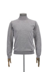 Gray extra fine merino wool turtleneck