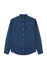 X Soft shirt in Giza Cotton light denim