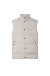 Beige quilted bodywarmer made of technical poplin