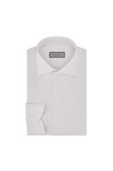 White and purple regular fit Impeccabile cotton shirt