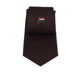 Dark Brown Talarico Silk Tie – Kurdistan Flag Edition