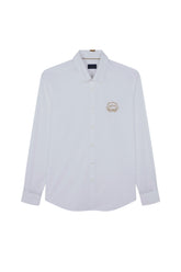 COTTON POPLIN SHIRT WITH HERALDIC EMBROIDERY