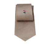 Dark Beige Talarico Silk Tie – Iraq Flag Edition