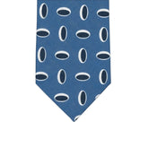 3-Fold Tie in Irish Linen Geometric Fantasy Light Blue-M49114