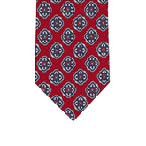 3-Fold Tie in Irish Linen Geometric Pattern Red-M6458