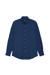 Slim Fit Light Twill Denim Shirt With Newport Collar