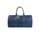 nylon holdall with leather trim