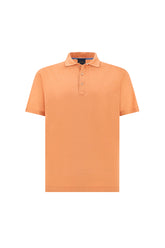 Polo shirt in cotton jersey with linen details