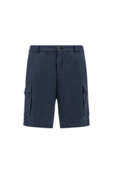 Garment?dyed linen and cotton cargo bermuda shorts