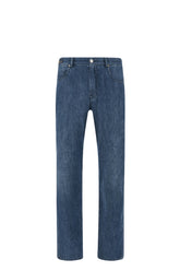 Jeans in silk and cotton denim