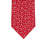 3-Fold Tie in Irish Linen Floral Pattern Red-M6501