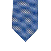3-fold Silk Tie with Geometric Pattern in Blue - M49301