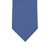 3-fold Silk Tie with Blue Pink Linked Pattern - MO9962