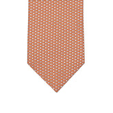 3-fold Tie in Geometric Pattern Orange Silk - M49800