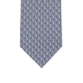3-fold Tie in Silk with Kitten Pattern Gray - M49155