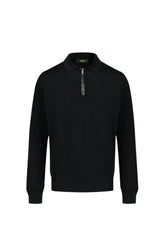 Black Vanished Argyle zipped polo shirt