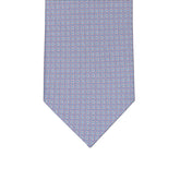3-fold Tie in Geometric Pattern Light Blue Pink - MAO8457