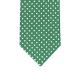 3-fold Silk Tie with Polka Dot Pattern in Green - M6847