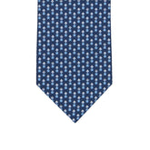 3-fold Tie in Geometric Pattern Blue Gray Silk - M34186