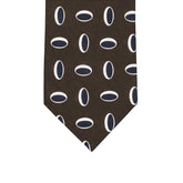 3-Fold Tie in Irish Linen Geometric Pattern Brown-M49114