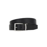 Reversible belt in black grained and smooth calf leather