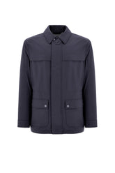 Canali Nuvola Maestrale blue technical fabric field jacket