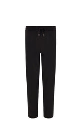 Black extrafine merino wool bootcut pants
