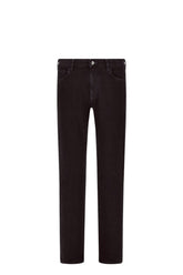 Black regular fit five-pocket cotton denim pants