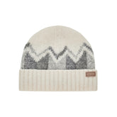 Hat in cream alpaca blend with grey tones