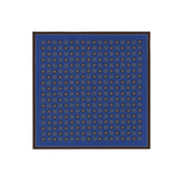 Blue pocket square in pure printed silk with a patterned motif